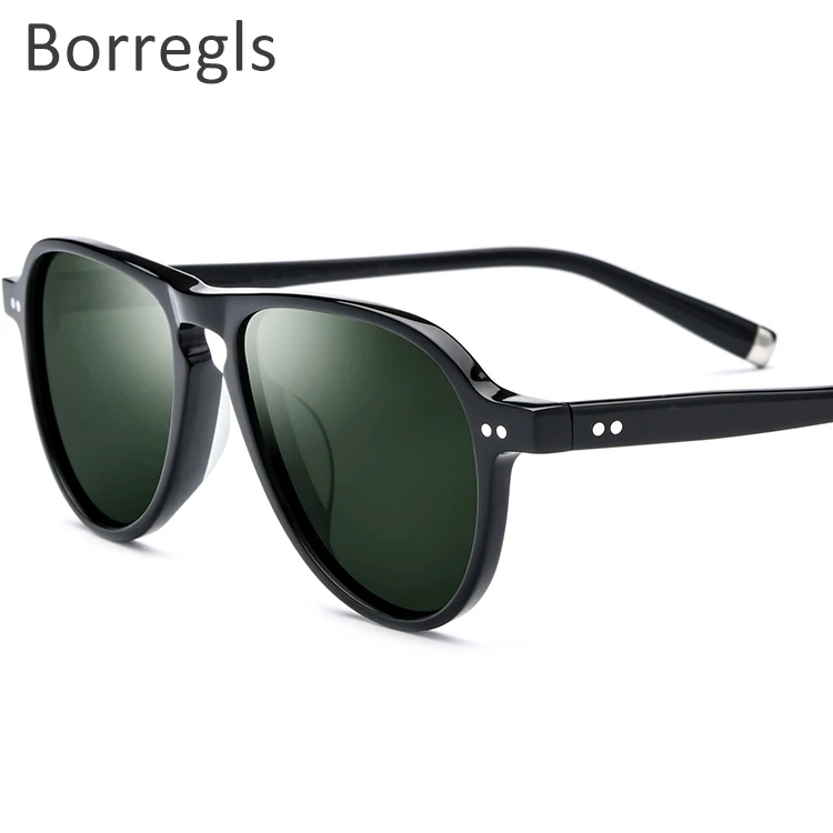 

Borregls Acetate Polarized Sunglasses Men 2020 New Fashion Luxury Brand Designer Retro Vintage Sun Glasses for Women 19129