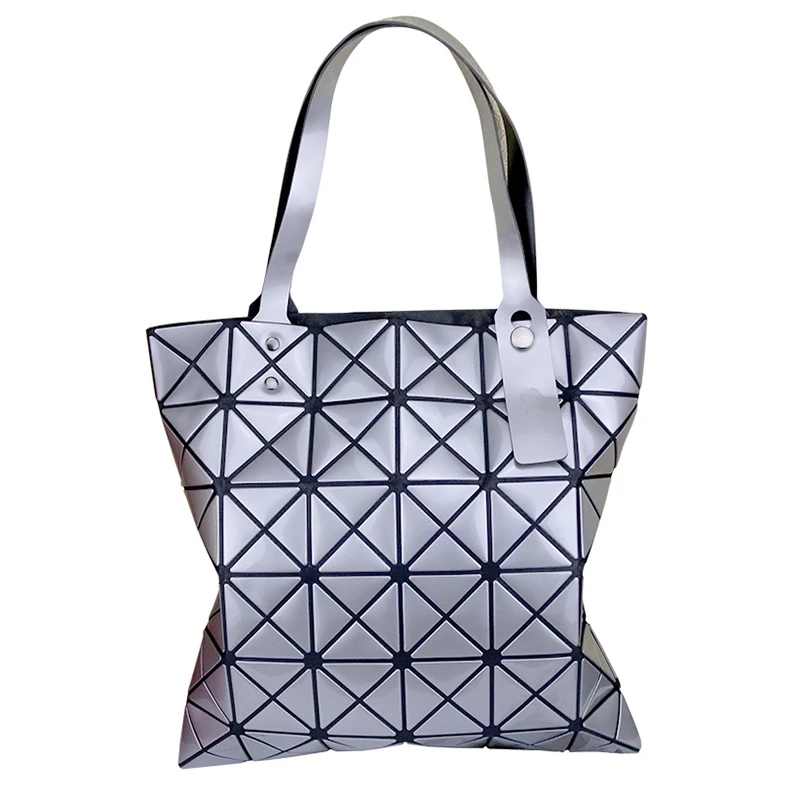 

Lady unique design foldable tote bag multi colors geometric handbag