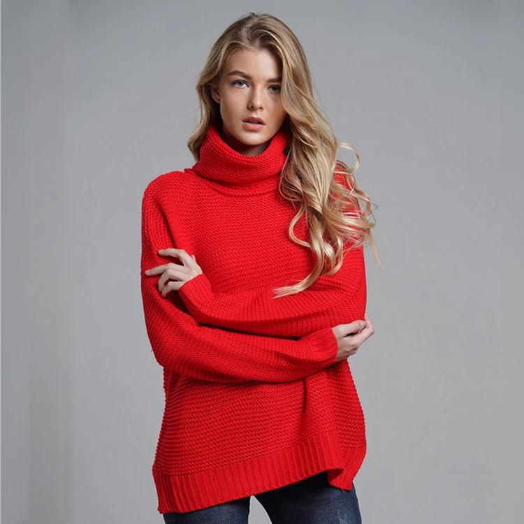 

Fall Long Pullover Stripe Sleeve Winter Women Plus Size Casual Ladies Knit Turtleneck Women's Sweaters