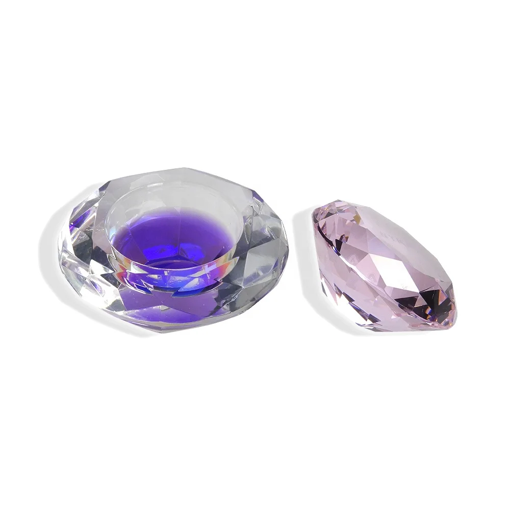 

Top Quality Round shape fancy Powder Liquid Holder With Pink diamond lid, Clear