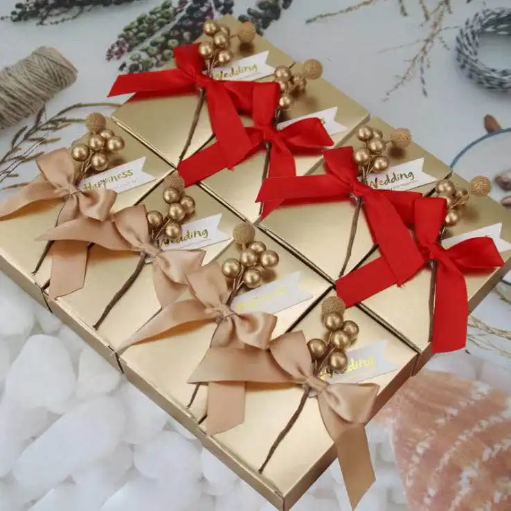 

European luxury gold candy box Wedding Party Favors Chocolate Paper Gift Box