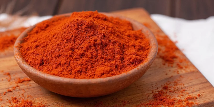 Chef making homemade harissa in a kitchen