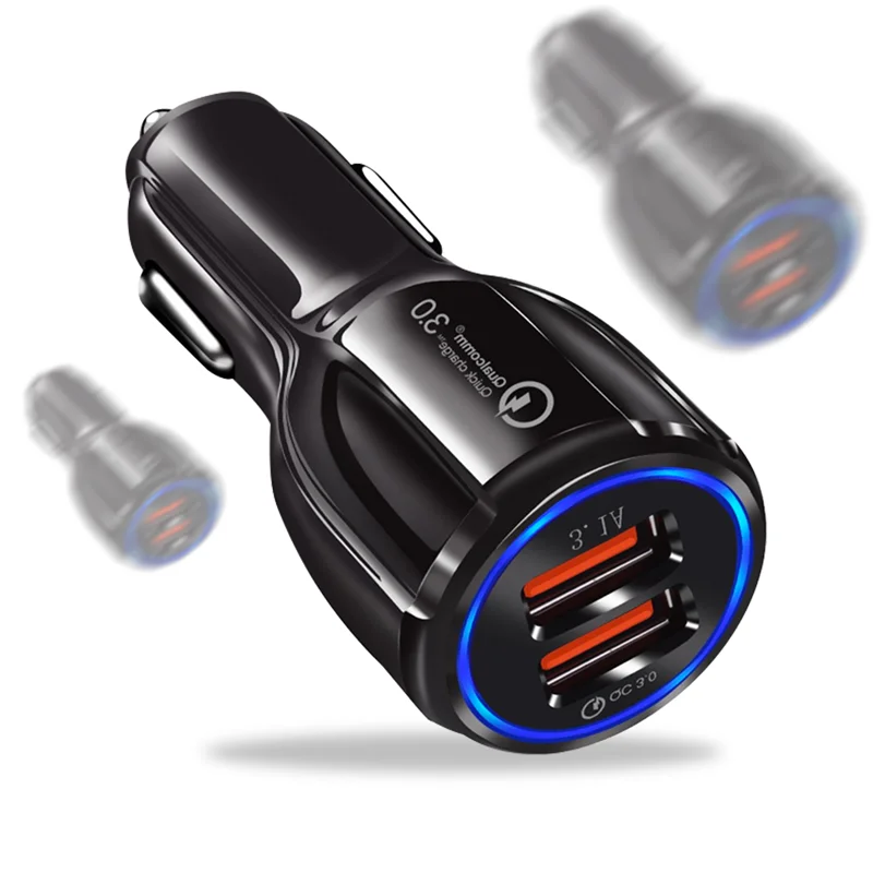 

PC Fireproof fast charging qc 3.0 dual port usb car charger