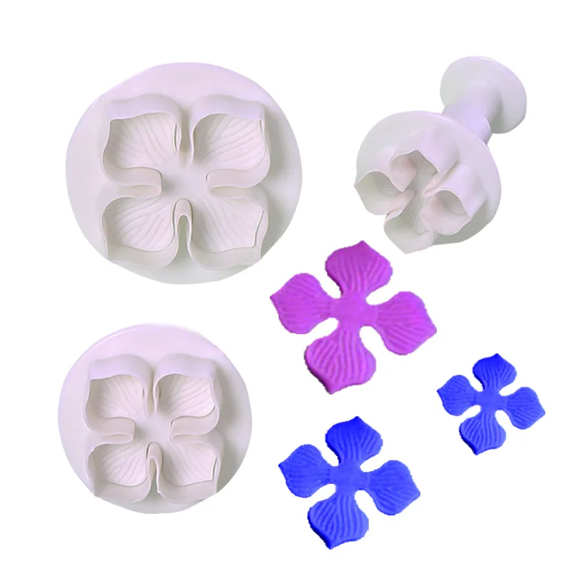 

3pcs Hydrangea Shaped Fondant Pastry Cake Decoration Printing Die Spring Biscuit Cutting Die Kitchen Supplies Accessories