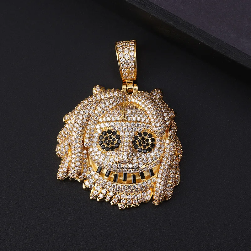 

Miss Hip Hop Jewelry Silver Gold Crystal Diamond Iced Out Men Hiphop Charms Evil Boy Girl Face Pendant Necklace