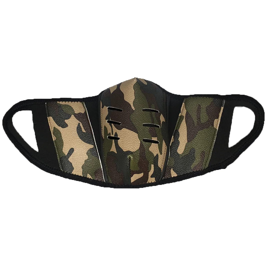 

ins fashion leather custom mask space layer dustproof stretchable washable reusable riding mask, Customized