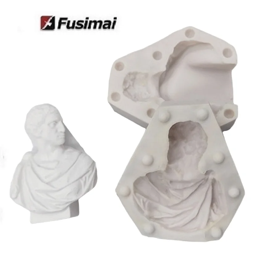 

Fusimai Saint George Statue Silicone Candle Mould 3D Greek Idol Moliere Bust Silicon Candle Molds, As is shown in the picture