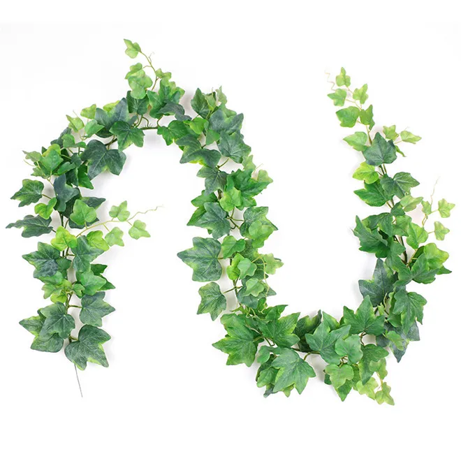 

D3087 Hot Quality Hanging Artificial Ivy Leaves Garland Vine For Grass Wall, Green