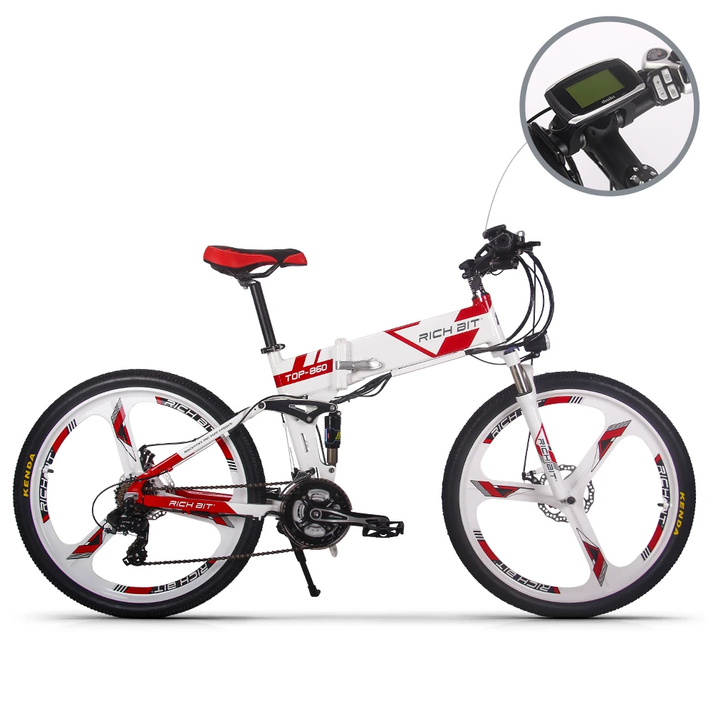 

2020 New Product European Warehouse Foldable RICH BIT electric bike adult 26 inch bicycle adult battery ebike men bicycle mtb, Black