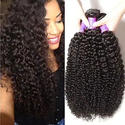 

Platinum Grade Brazilian Hair Weave Malaysian Curly Natural Color 100% virgin human hair bundles, Natural color #1b