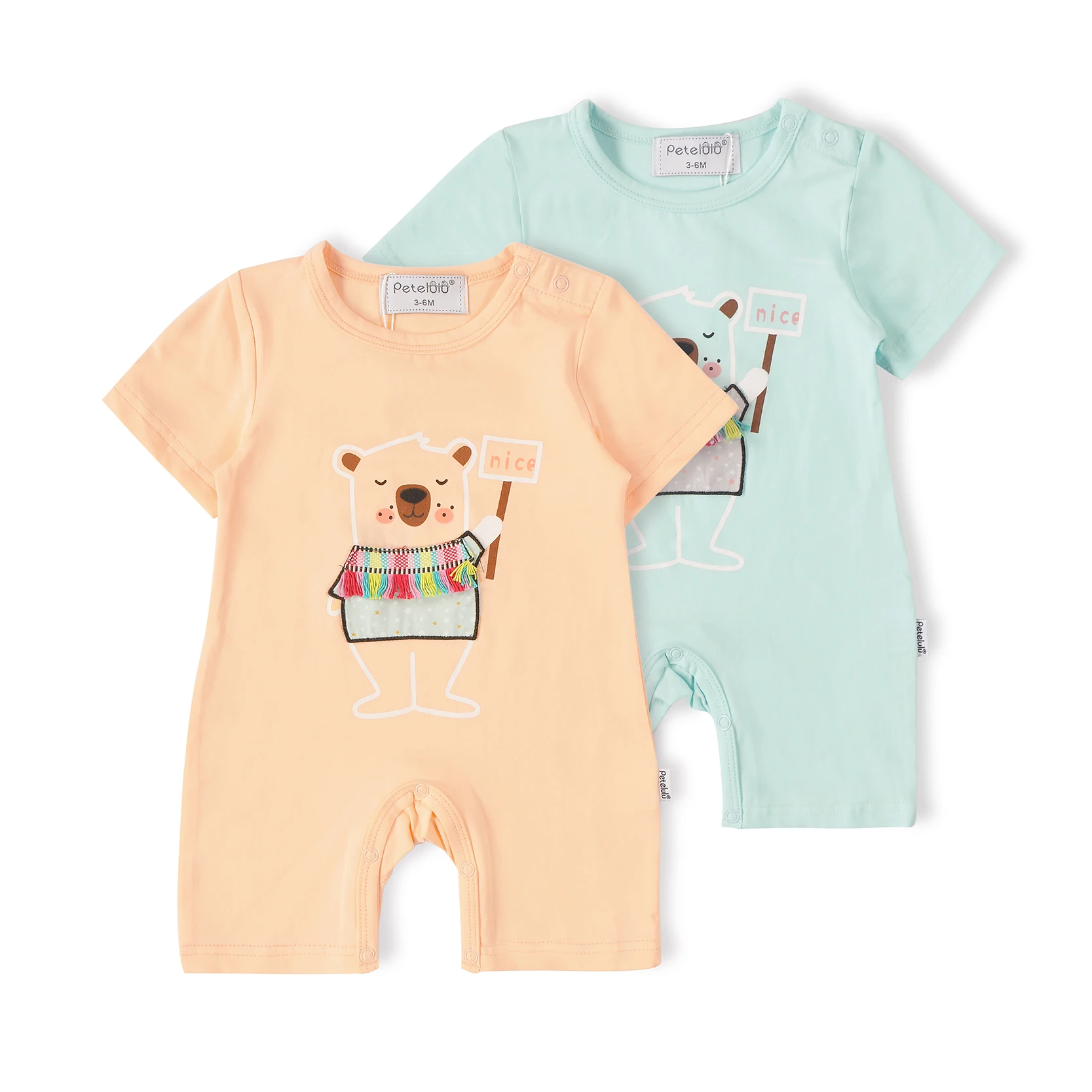 

Newborn baby clothes solid soft cotton infants short sleeve baby boy clothes set romper baby onesie short sleeve