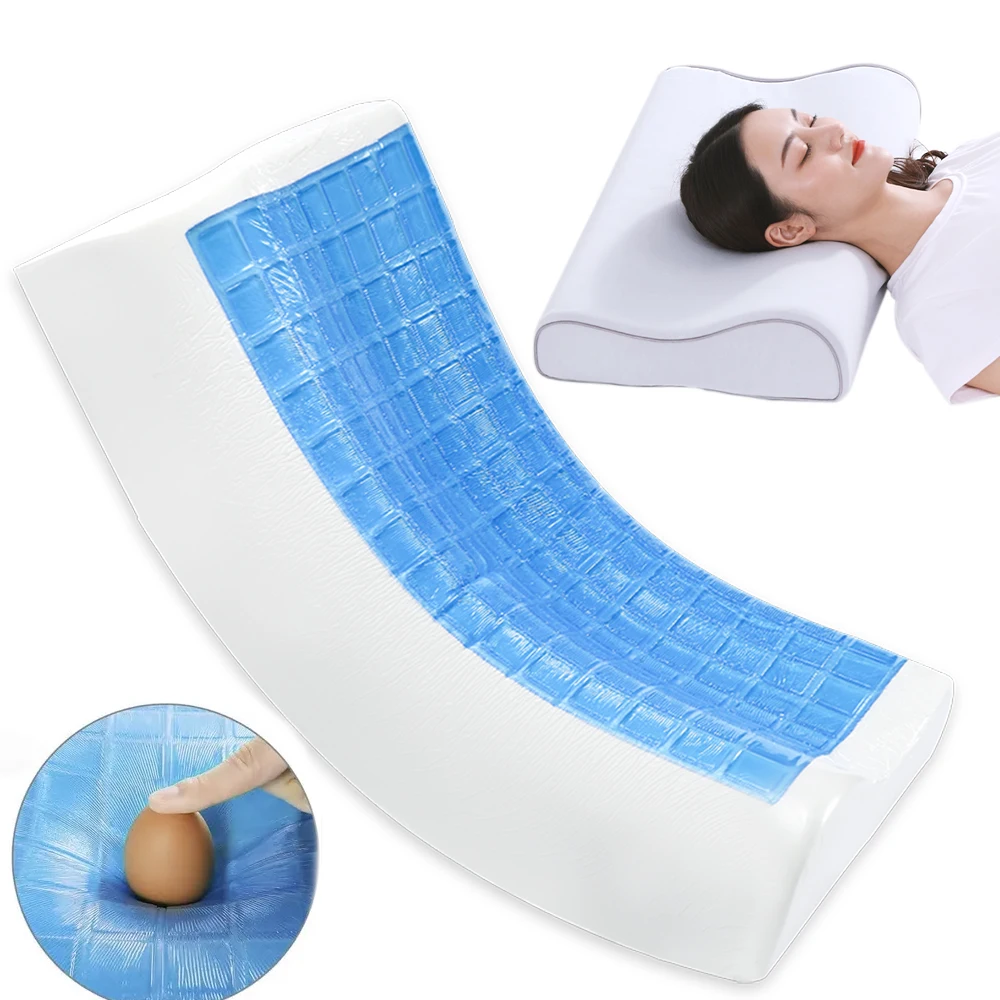 

Factory price raw Comfort & Relax reversible cooling gel memory foam bed pillow