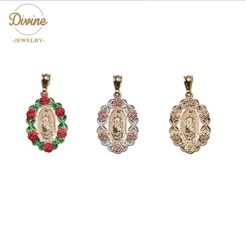 

ChinaDivine Jewelry Gold plated Simple fashion Gift Charms Virgin Mary Rose Necklace Pendant