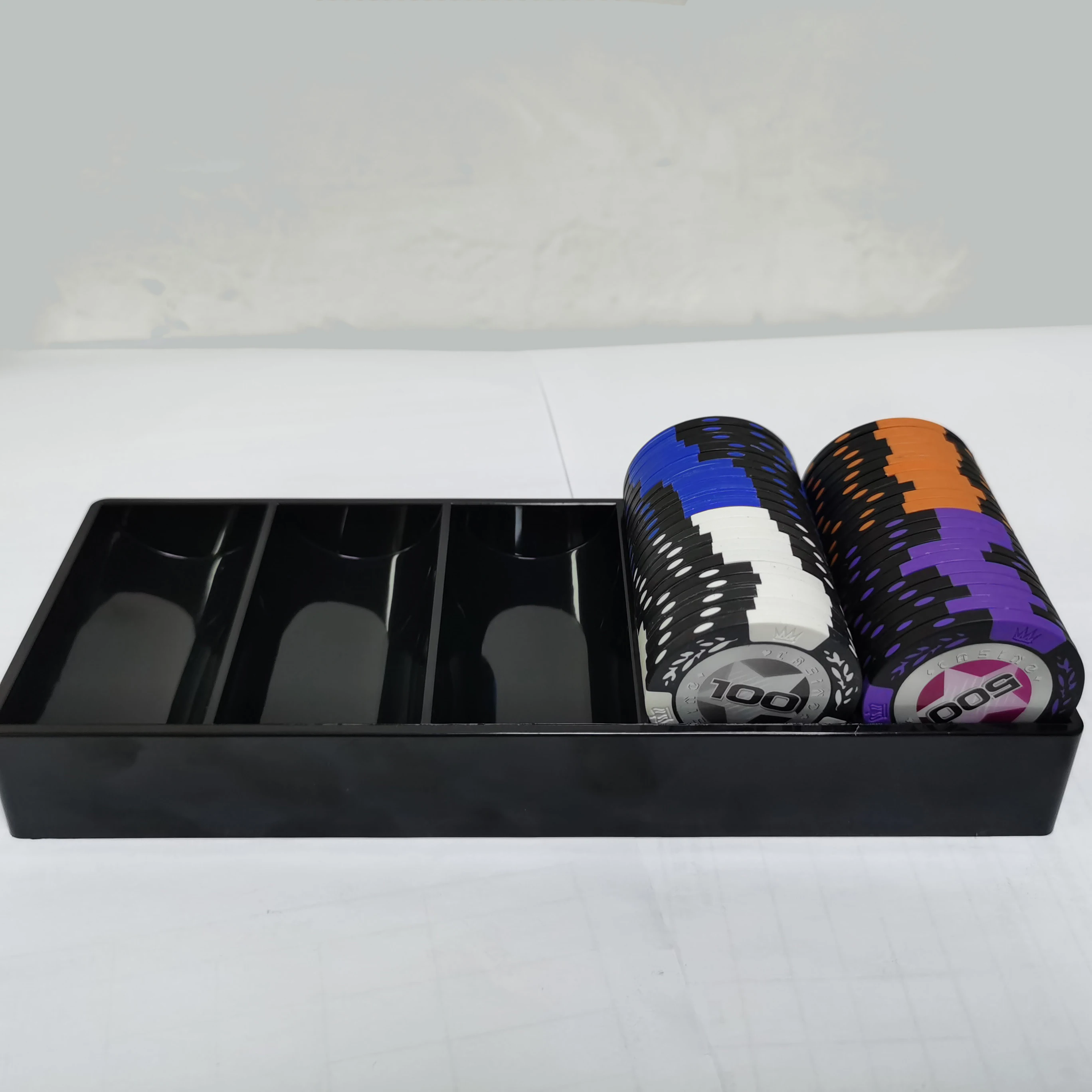 100pc Acrylic Poker Chip Holder Black Poker Chip Tray Poker Chip Rack