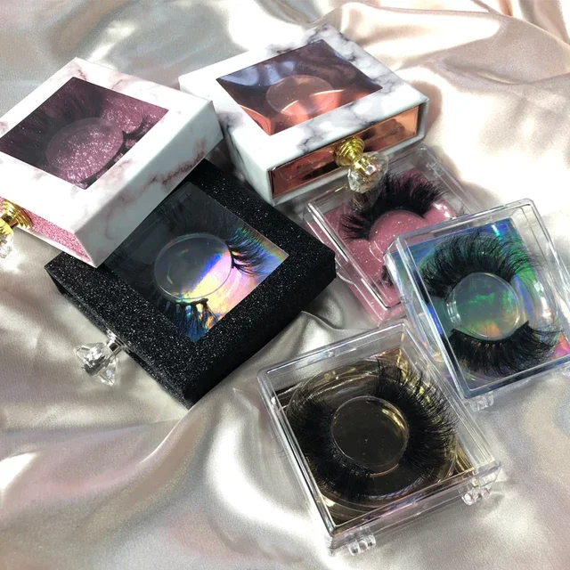 

Customized Eyelash Packaging Boxes 3D Faux Mink Eyelashes And Silk Individual Eyelashes