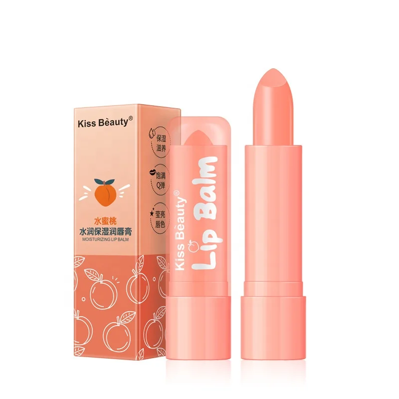 

Peach Balm Moisturizing Lips Care Mask Lip Gloss Balm Long Lasting Lipstick Transparent Anti Dry Lip Balm, As picture shown