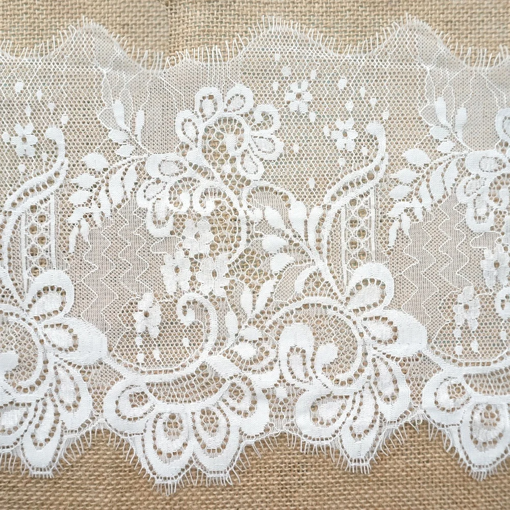 

Custom border floral eyelash lace trim sewing for dresses, Accept customized color