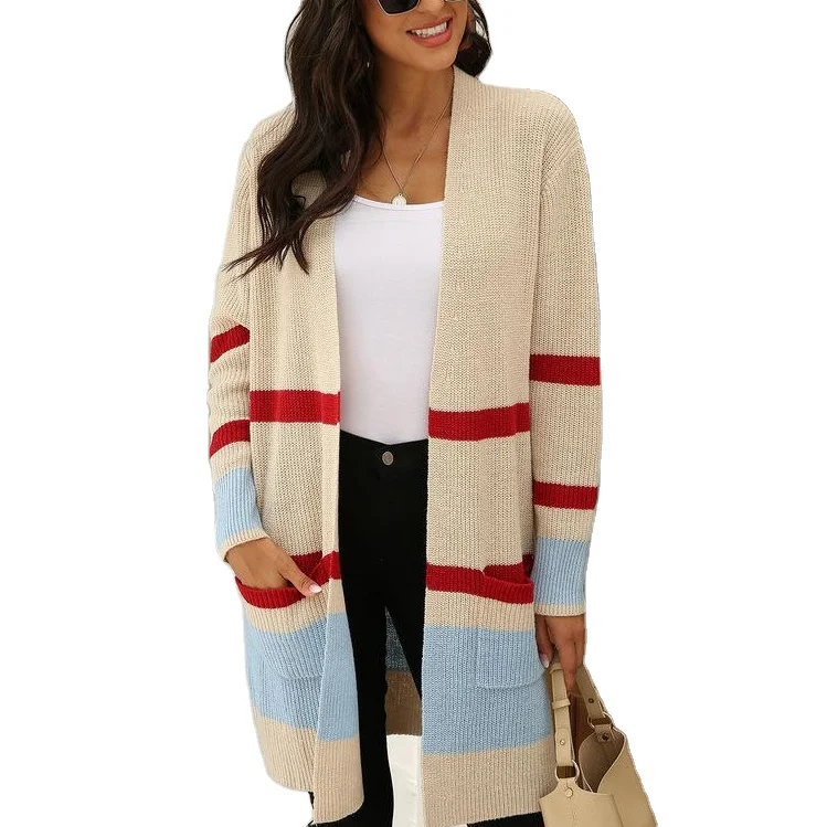 

Free sample long sleeve cardigan dress quality knitwear womens long cardigan sweater women