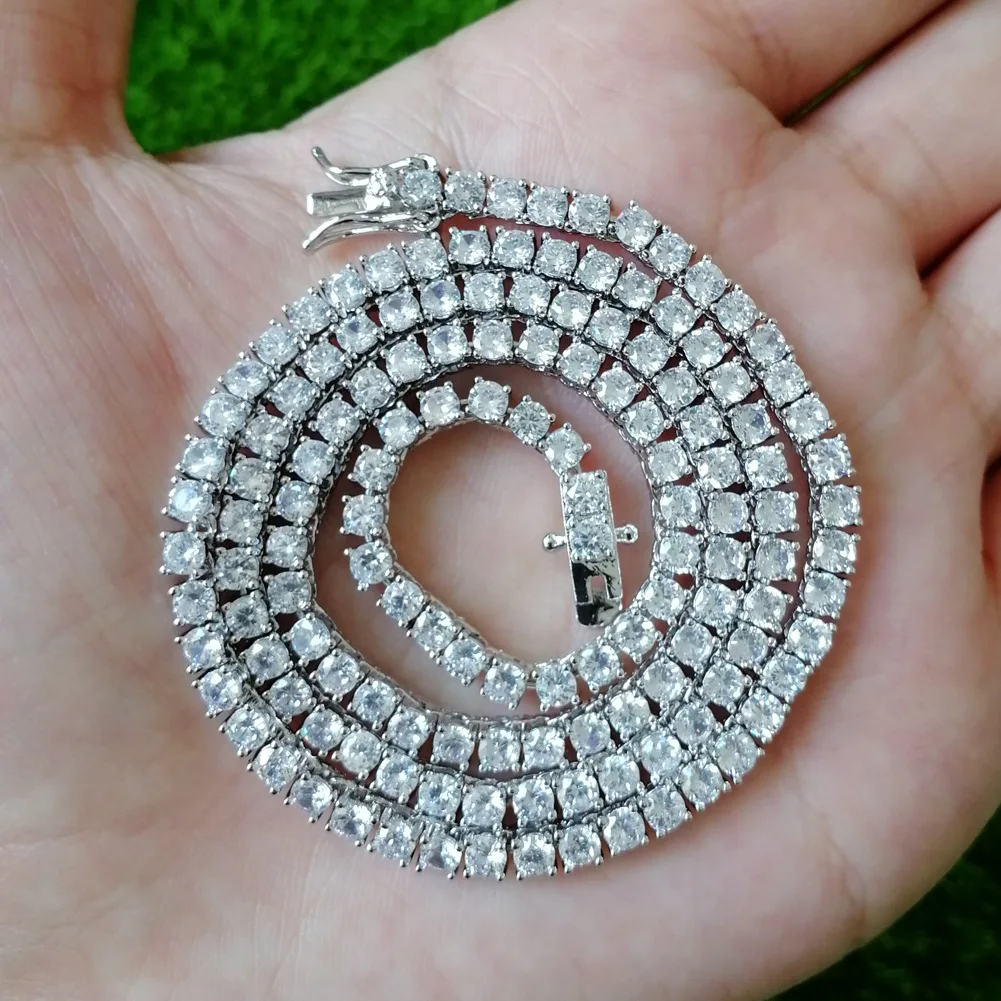 

Top Ranking Bling Rap Jewelry 3MM Diamond Tennis Chain Iced Out CZ Tennis Chain Necklace