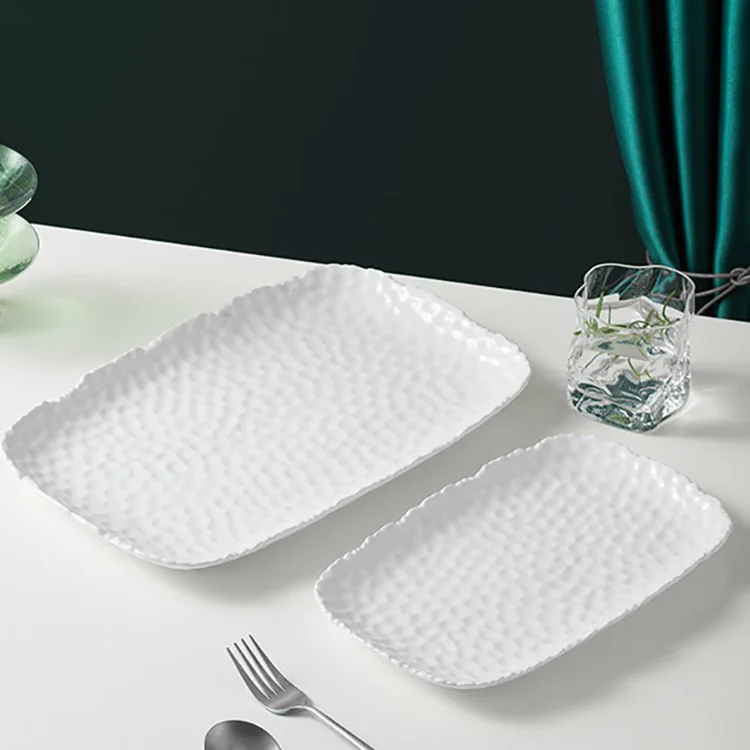 

High quality wedding tray tableware hotel decoration ceramic porcelain white dinner plates