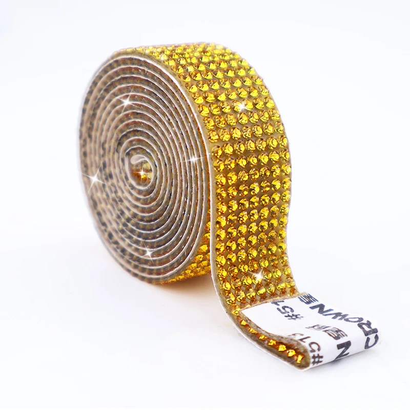Bling Rhinestone Strip Tape Self Adhesive Crystal Rhinestones Ribbon Tape for DIY Gift/Clothing/Shoes/Bags