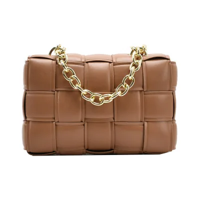 

Hot Sale Trendy Luxury Women Hand Bags Woven Sling Bag Leather Chain Shoulder Bags