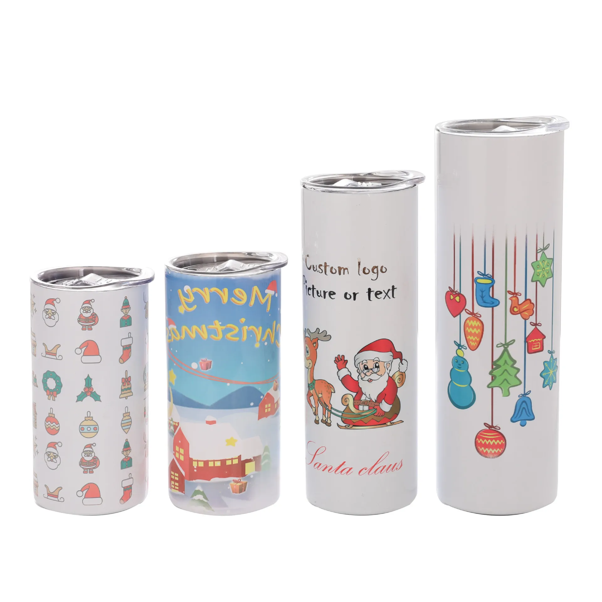 

10/12/15/20/30OZ custom printed gift christmas Stainless Steel thermos reusable travel car coffee sublimation mugs warmer, Customized color