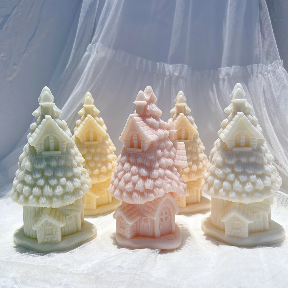 Christmas Grand Spruce Lodge Silicone Candle Mold Christmas Tree Silicone Mold Dinner Soy Wax Silicone Mould Christmas Decor