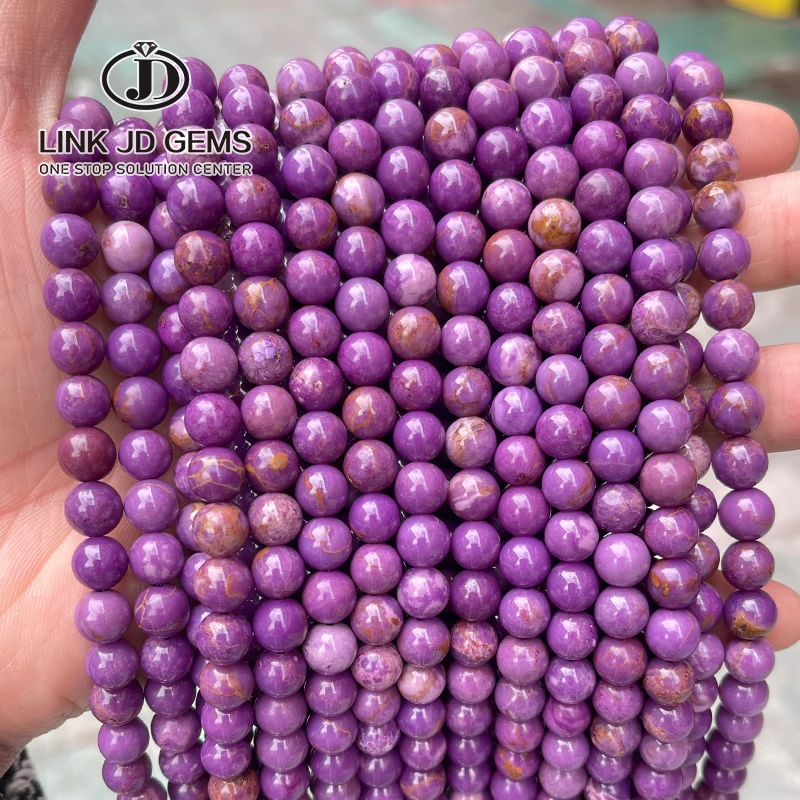 

3A Natural Faceted Purple Mica Gem Stone Beads Round Mineral Bead For Jewelry Making DIY Women Bracelet Earrings Accessories