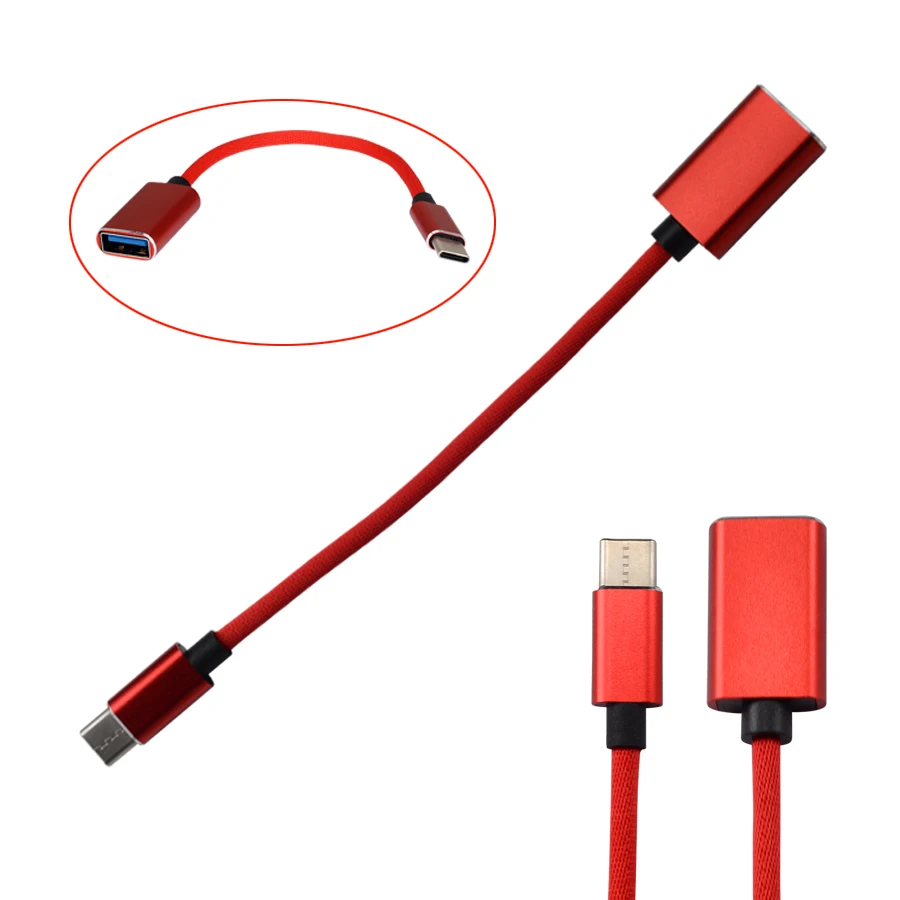 

Braided USB C to DisplayPort Adapter usb-a female to usb-c male cable to Type c otg cable Adaptor, Golden, silver, grey etc,red