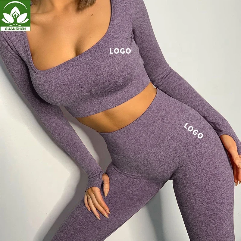 

2021 Best Sellers Ladies Sportswear Two Pieces Gym Wear Fitness Wear Women Seamless Yoga Leggings Set