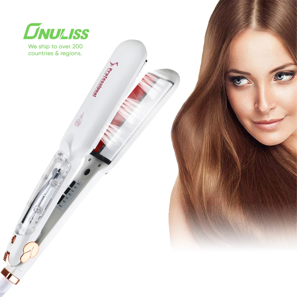 

2 In 1 Steam Flat Iron Hair Straightener Hair Iron Styling Hair Straightener With Steam