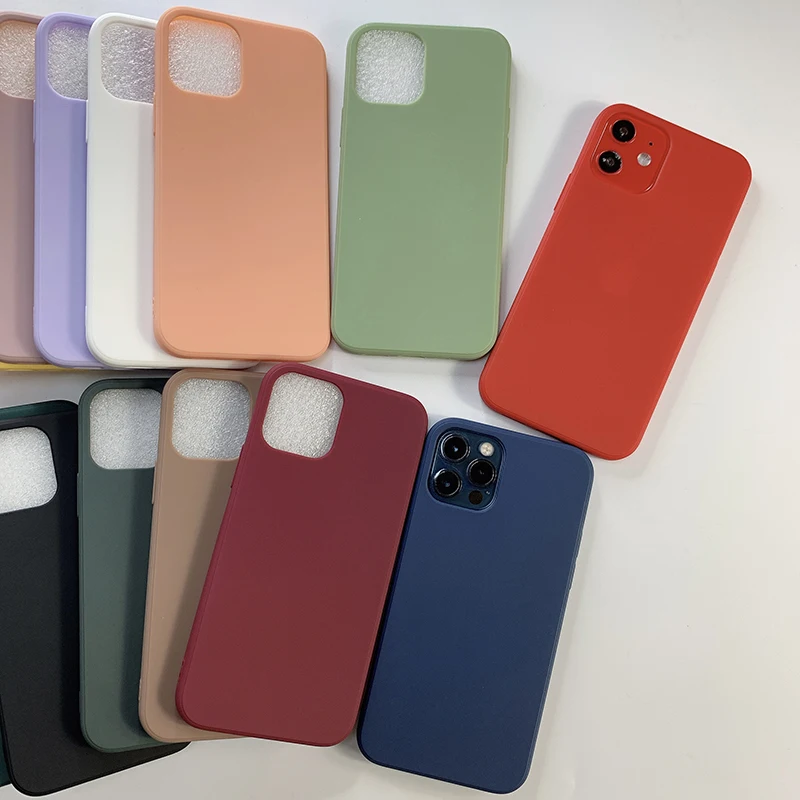 

Soft Touch Frosted Rubber TPU Mobile Phone Bags For iPhone 11 Pro Max XR XS MAX Back Cover Cute Color Cases