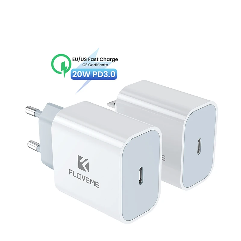 

Amazon Top Seller 1 Sample OK New Arrivals FLOVEME CE Approved 20W Wall Charger Mini Portable PD3.0 Adapter For iPhone 12