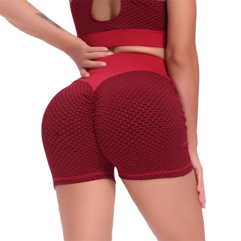

New Style Textured Women Summer Plus Size Scrunch Yoga Shorts With Pockets