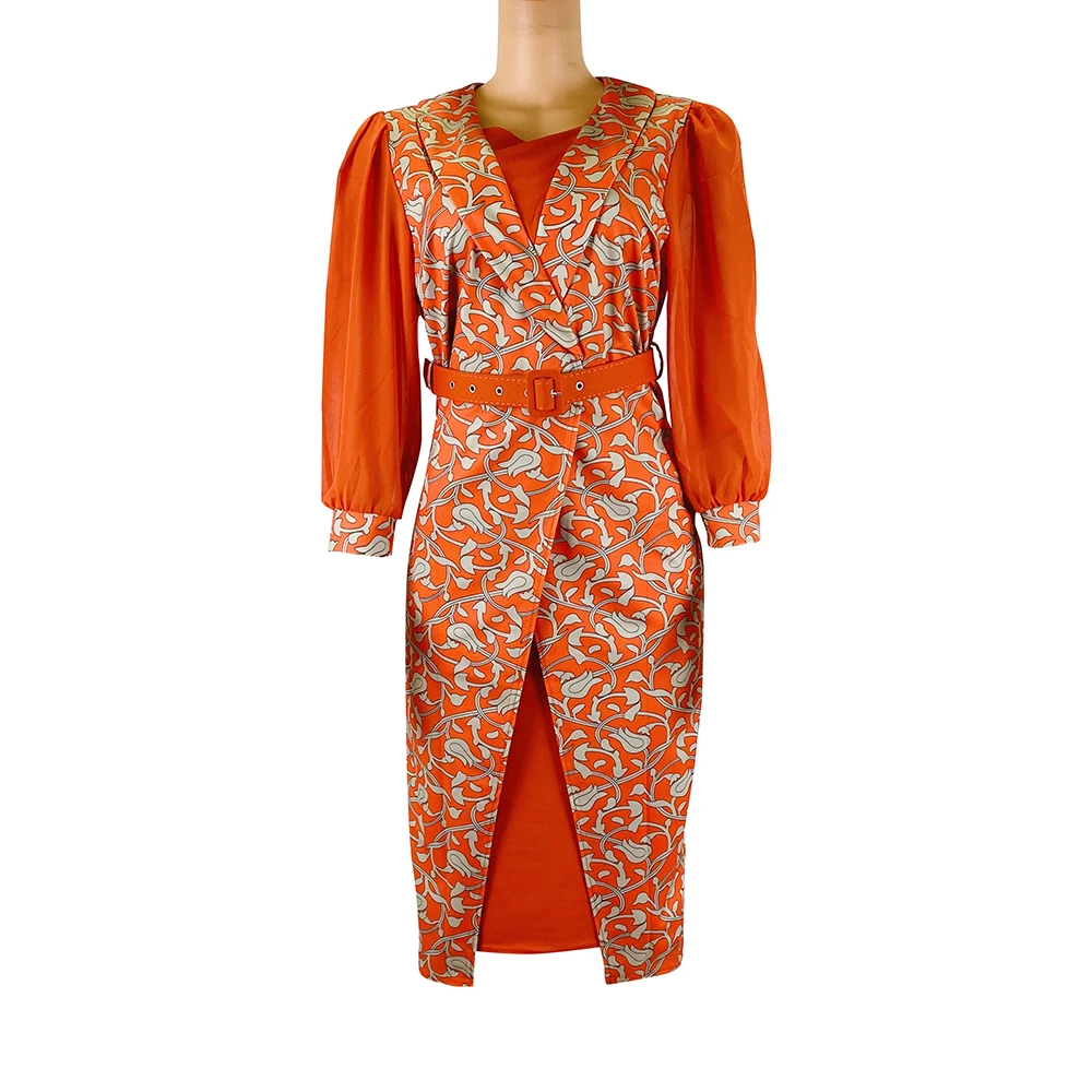 

American Sizes New Women's Office Dress Turkey Wear African Suit Print Plus Size Fashion Casual suit, Customized color