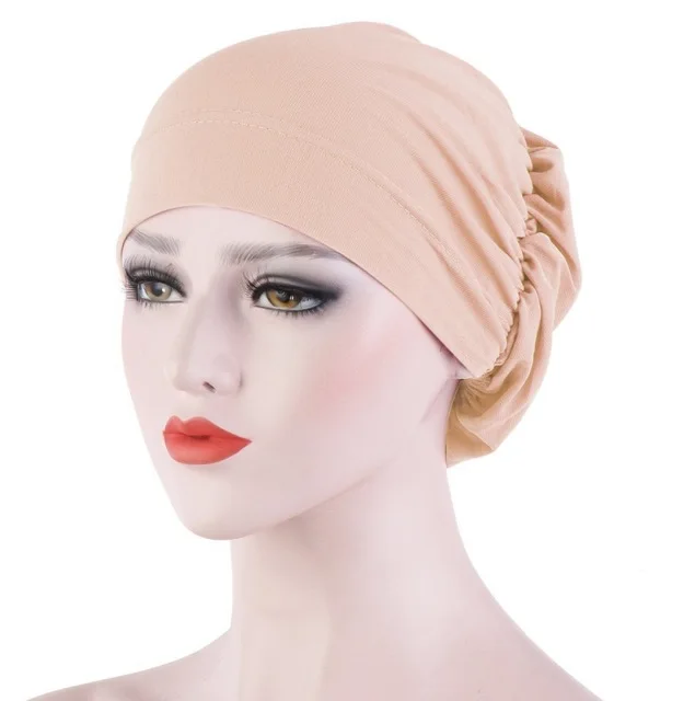 

Popular 16 Colors Muslim Bottoming hat Baotou Nightcap Turban Hijabs Crystal Linen Multicolor Chemotherapy Hijabs