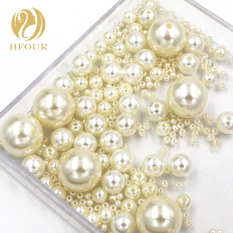 

Wholesale Price 0.5kg/bag 3mm-18mm Hole Pearl Plastic Pearl For Accessories