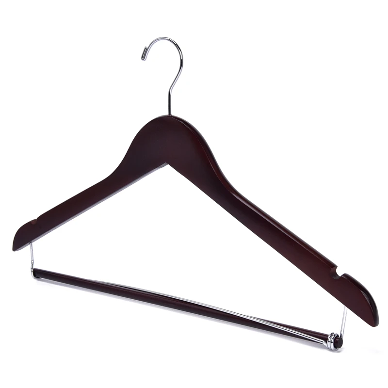Quality Wooden Coat Luxury Hotel Hanger Suit For Sale With Locking