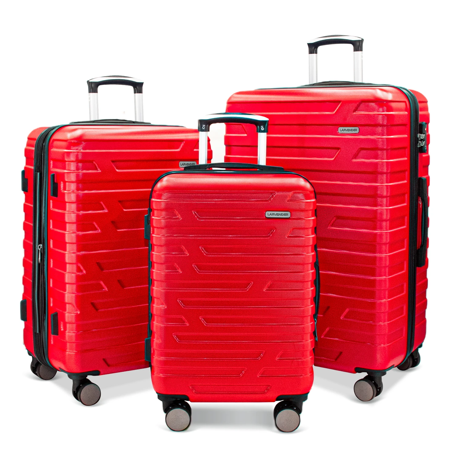

Custom carry on 3 pcs luggage set travel bags spinner wheels trolley bag suitcase with digital lock, Red or customized color