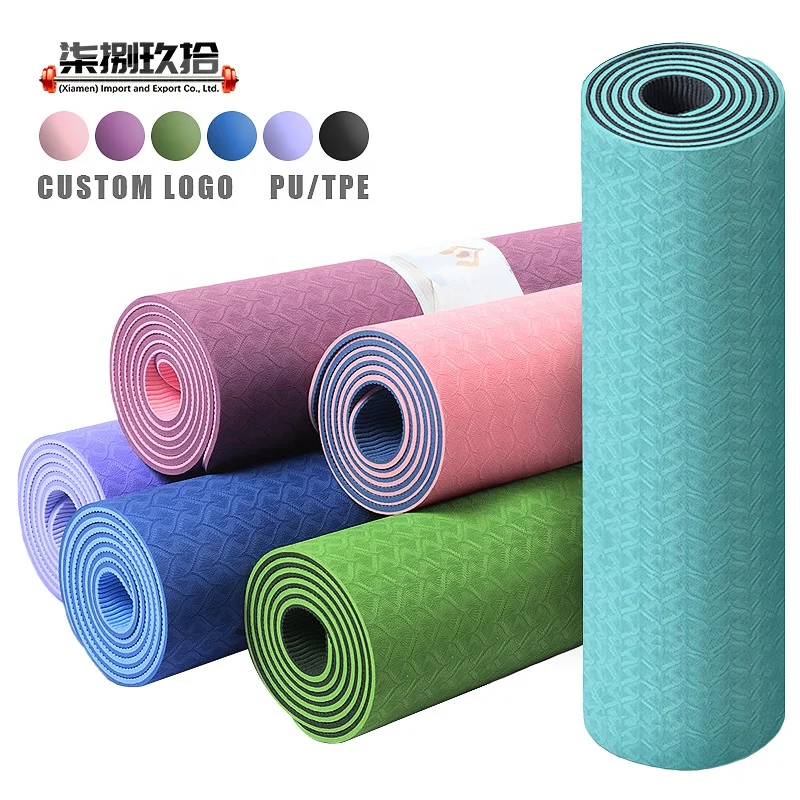 

custom logo eco friendly tpe pu yogamat gym mat yoga mats