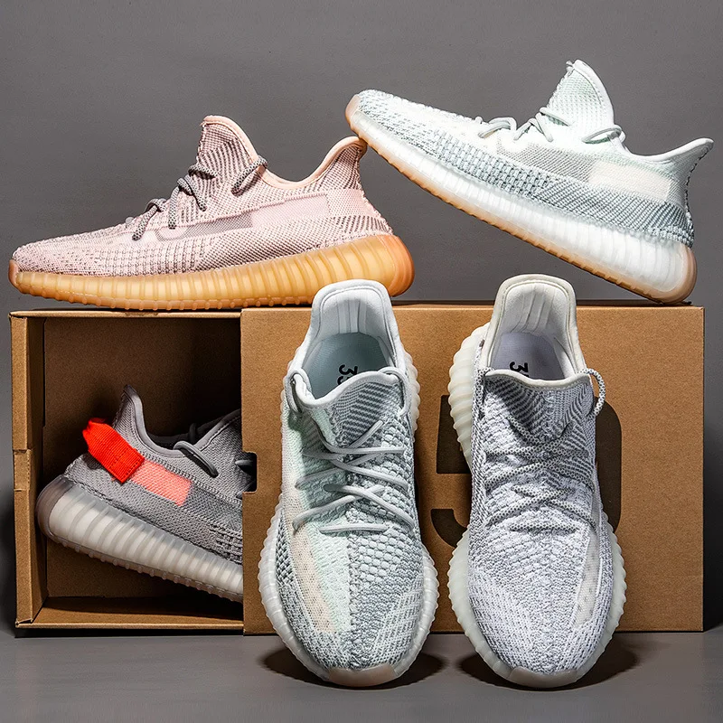 

Wholesale casual fashion lightweight breathable knitting running sports shoes Reflective yeezy boost 350 v2 men shoes, As picture,can be customized