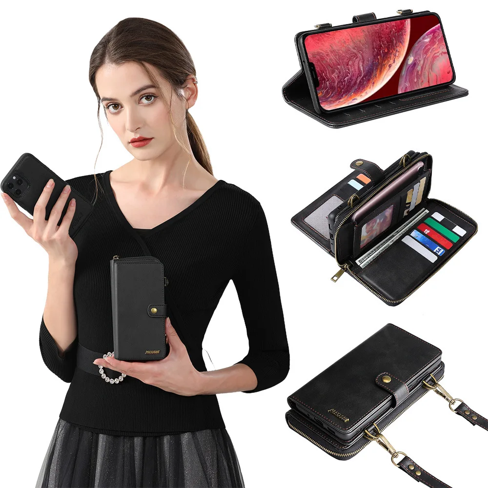 

For Iphoned 13 12 Case Shockproof Phone Accessories Flip Stand Leather Tpu Wallet Phone Case Covers For Iphoned 13 12 11 Pro Max, 4 colors