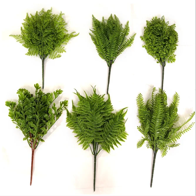 

Artificial Plastic Fern Grass single Ferns for plant wall Christmas party wedding home decorations, Customized color