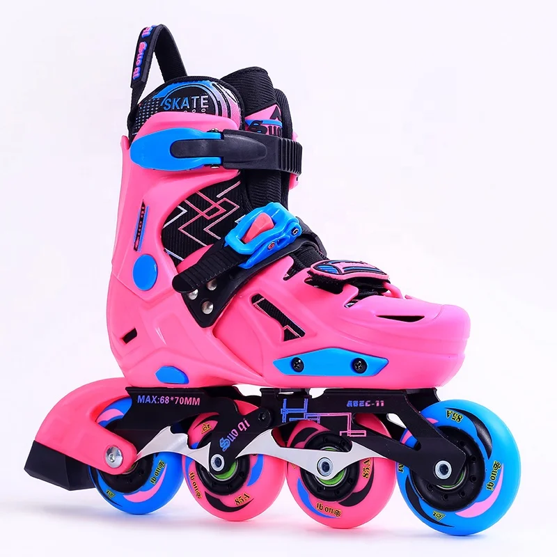 

roller blade kids adjustable inline skate patins for child, Blue,pink