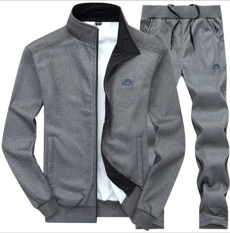 

Embroidery Winter Men Set Long Sleeve Zipper Sweatshirt and Pant Uniform
