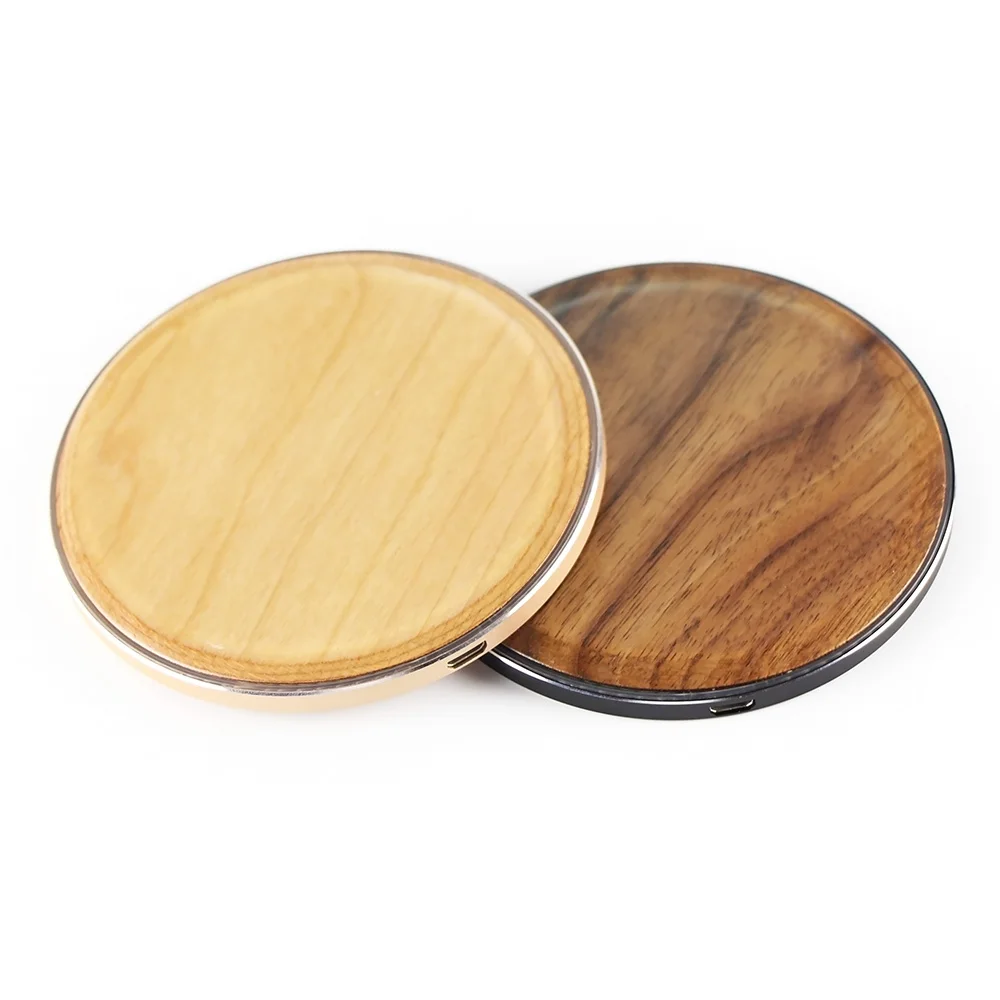 

Universal Mobile Phone Charging Custom Logo Bamboo Wooden Wireless Charger Pad