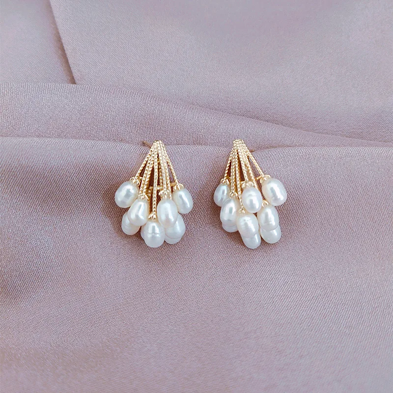 

18k gold plated fresh water pearl earrings for women