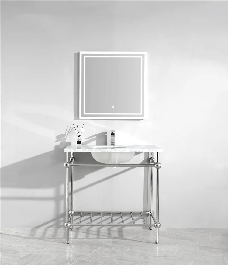 Stainless tubing console table wash stand bathroom cabinet
