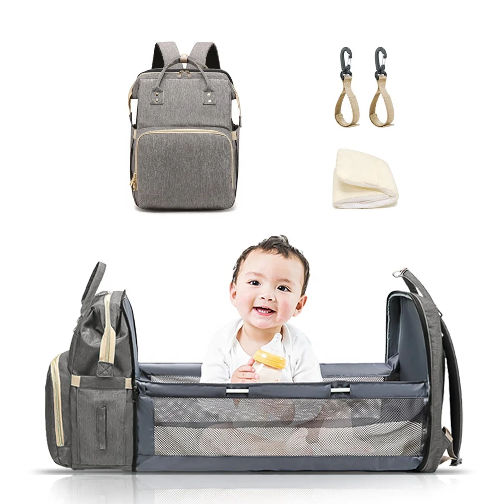 

Foldable Baby Cribs Bed Diaper Bags Backpack Travel Bassinet Crib Diaper Bag With Changing Station cunas para bebe